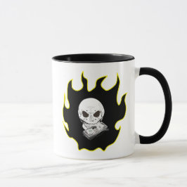 Skull Money Flame Death Biker Style Black Yellow Mok