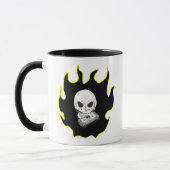 Skull Money Flame Death Biker Style Black Yellow Mok (Links)