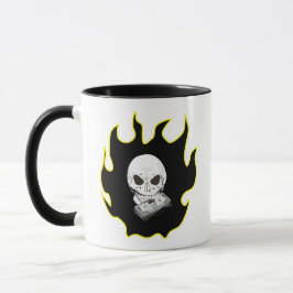 Skull Money Flame Death Biker Style Black Yellow Mok