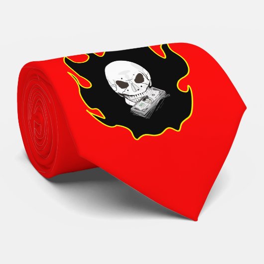 Skull Money Stropdas (Opgerold)