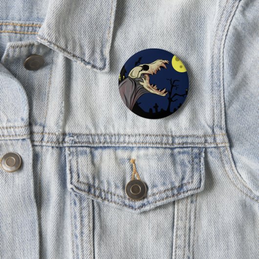 Skull Monster Ronde Button 5,7 Cm (In situ)