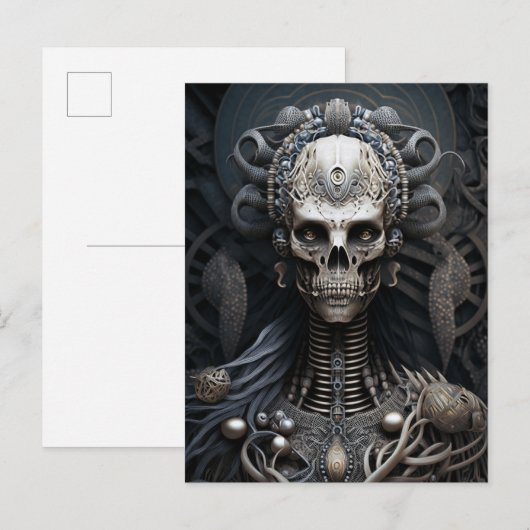 Skull Monster Skeleton Horror Briefkaart (Voorkant / Achterkant)