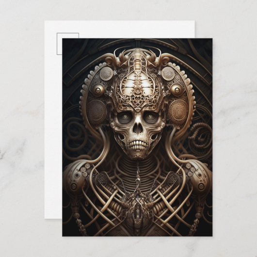 Skull Monster Skeleton Horror Briefkaart (Voorkant / Achterkant)