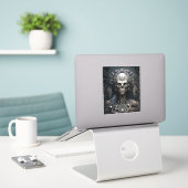 Skull Monster Skeleton Horror Sticker (Laptop op bureau)