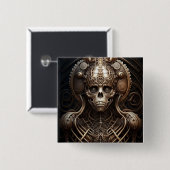 Skull Monster Skeleton Horror Vierkante Button 5,1 Cm (Voorkant /achterkant)