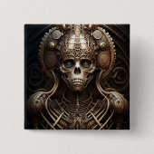 Skull Monster Skeleton Horror Vierkante Button 5,1 Cm (Voorkant)