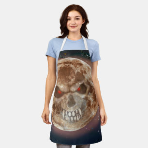 Skull Moon Halloween Apron Schort