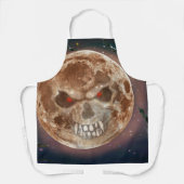 Skull Moon Halloween Apron Schort (Voorkant)