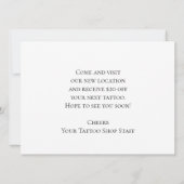 Skull Moving Cool Gothic Black White Tattoo Shop Aankondiging (Achterkant)