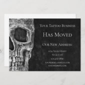 Skull Moving Cool Gothic Black White Tattoo Shop Aankondiging (Voorkant / Achterkant)