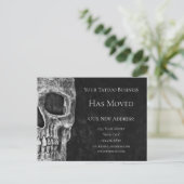 Skull Moving Gothic Black and White Tattoo Shop Uitnodiging Briefkaart (Staand voorkant)