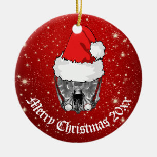 Skull MRI Santa hat "Kerstmis 20xx"   Keramisch Ornament
