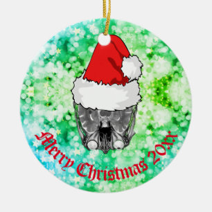 Skull MRI Santa hat "Kerstmis 20xx"   Keramische O Keramisch Ornament