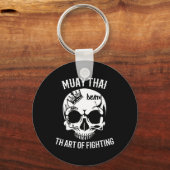 Skull Muay Thai - Nak Muay, Kickbokscadeau Sleutelhanger (Voorkant)