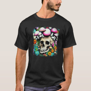 Skull Mushrooms Collector Graphic Art Pushroom Pic T-shirt