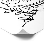 Skull & Mushrooms Poster voor volwassen kleuren (Hoek)