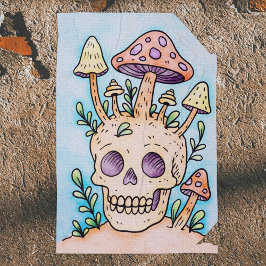 Skull & Mushrooms Poster voor volwassen kleuren