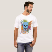 Skull Music Grunge Splatter T-shirt (Voorkant volledig)