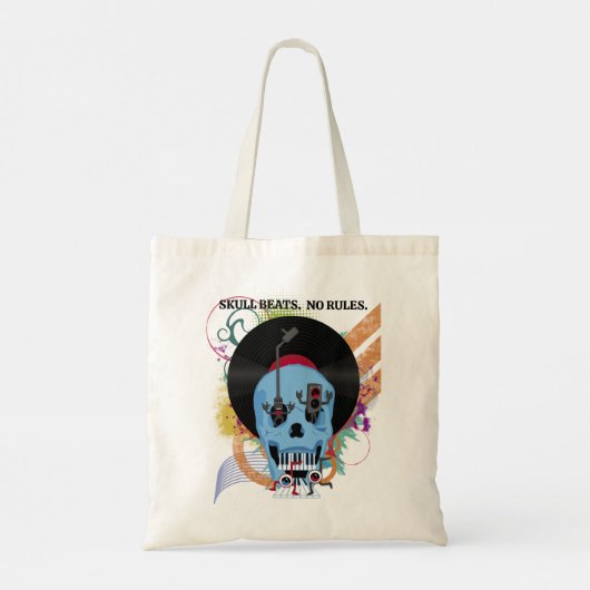 Skull Music Grunge Splatter Tote Bag (Achterkant)