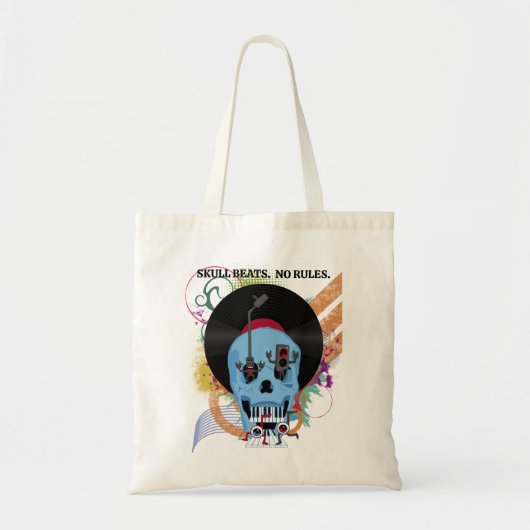 Skull Music Grunge Splatter Tote Bag (Voorkant)