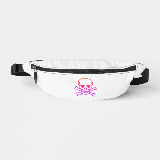 Skull n Bones neon white fanny pack Heuptasje (Voorkant)