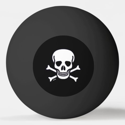 Skull n Botten Black 1 ster pingpongbal (Voorkant)