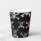 Skull n botten Black Party Pirates Paper Cups Papieren Bekers (Voorkant)