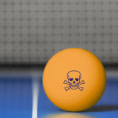 Skull n Botten gele gloed 1 ster pingpongbal (Net)