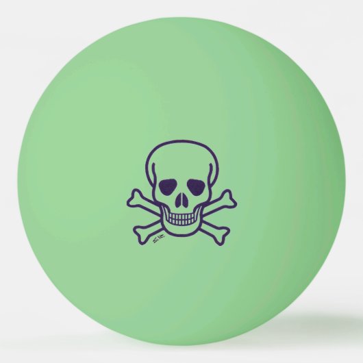 Skull n Botten groene gloed 1 ster pingpongbal (Voorkant)