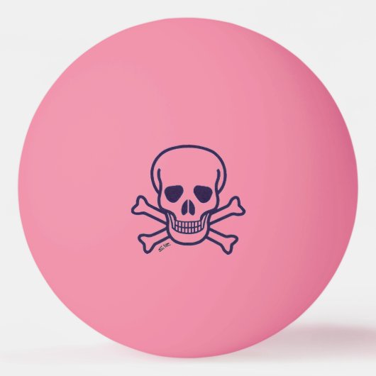 Skull n Botten oranje gloed 1 ster pingpongbal (Voorkant)