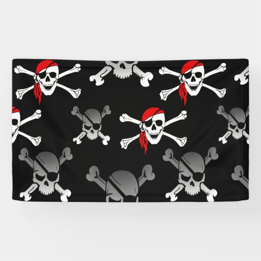Skull n botten Party Pirate Banner (Horizontaal)