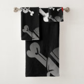 Skull n Botten Party Pirate Bath Towel Set Bad Handdoek (Insitu)