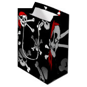 Skull n Botten Party Pirate Medium Gift Bag Cadeauzakje (Voorkant Gekanteld)