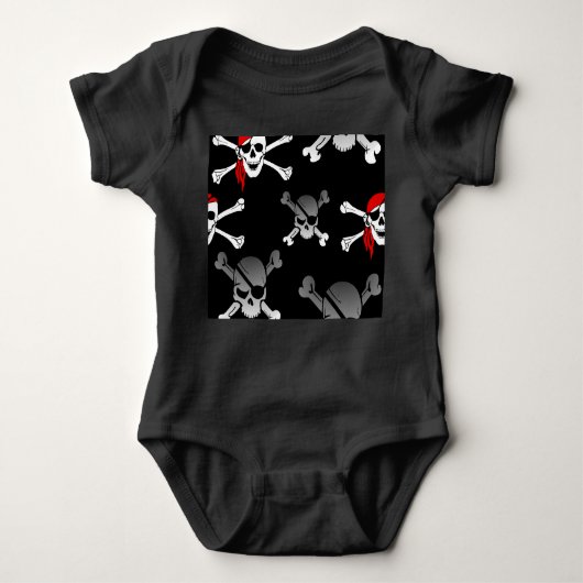 Skull n botten Party Pirates Baby Bodysuit (Voorkant)