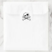 Skull N Botten Plain Ronde Sticker (Tas)