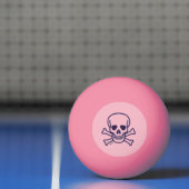 Skull n Botten Roze orang glo 1 ster pingpongbal (Net)