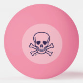 Skull n Botten Roze orang glo 1 ster pingpongbal (Voorkant)