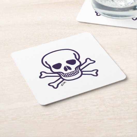 Skull n Botten white paper drink achtbaan Kartonnen Onderzetters (Schuin)