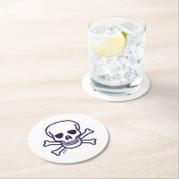 Skull n Botten white round paper drink achtbaan