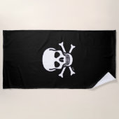 Skull n Botten Zwarte badhanddoek (Voorkant)