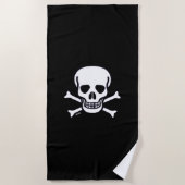Skull n Botten Zwarte badhanddoek (Voorkant)