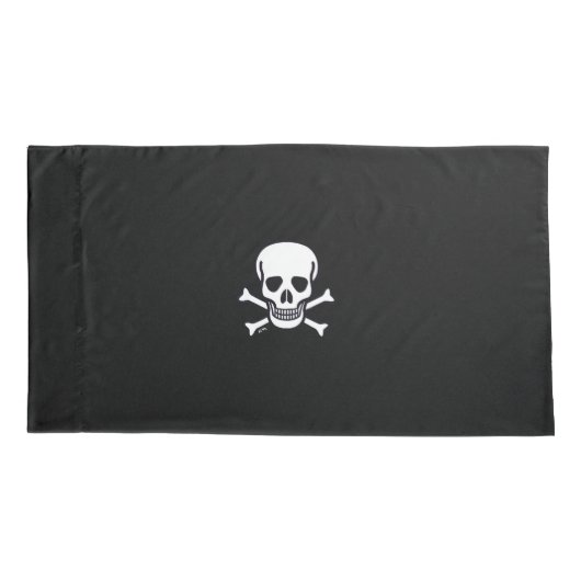 Skull n Botten Zwarte koningskussen Kussensloop (Achterkant)