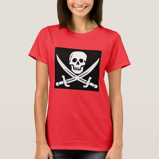 SKULL N CROSSBONES PIRATE T-SHIRTS (Voorkant)