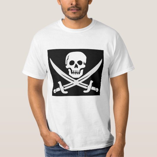 SKULL N CROSSBONES PIRATE T-SHIRTS (Voorkant)