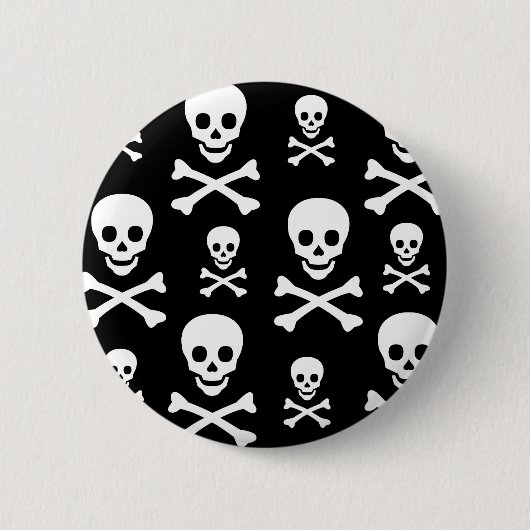 Skull N Crossbones Ronde Button 5,7 Cm (Voorkant)