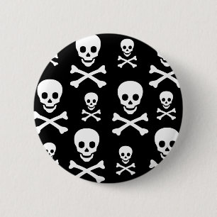 Skull N Crossbones Ronde Button 5,7 Cm