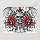 Skull n Dagger met Devil wings Briefkaart (Voorkant)