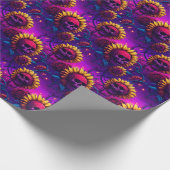 Skull n’ Sunflowers - Gothic Bloom Glow Cadeaupapier (Hoek)