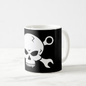 Skull 'n' Tools - Schroefpiraat 2 (wit) Koffiemok (Voorkant rechts)