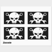 Skull 'n' Tools - Schroefpiraat 2 (wit) Rechthoekige Sticker (Vel)